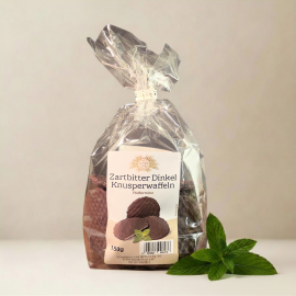 Zartbitter Dinkel Knusperwaffel „Pfefferminze“