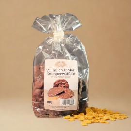 Vollmilch Dinkel Knusperwaffel mit Cornflakes bestreut