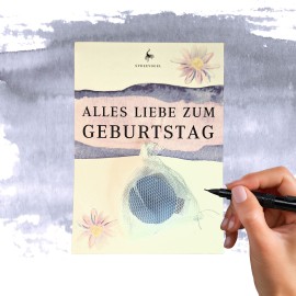 Karte ALLES LIEBE ZUM GEBURTSTAG mit kleiner Seife Lavendel