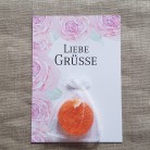Karte LIEBE GRÜSSE mit kleiner Seife Rosenduft
