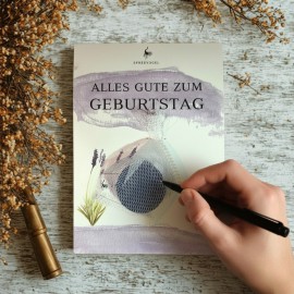 Geschenkkarte mit kleiner Lavendelseife – Alles Gute zum Geburtstag