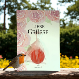 Geschenkkarte mit kleiner Rosenseife – Liebe Grüße