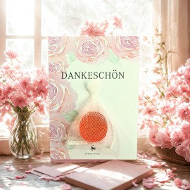 Geschenkkarte mit kleiner Rosenseife – Dankeschön