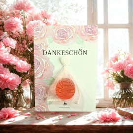 Geschenkkarte mit kleiner Rosenseife – Dankeschön