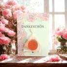 Geschenkkarte mit kleiner Rosenseife – Dankeschön