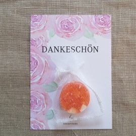 Karte DANKESCHÖN mit kleiner Seife Rosenduft